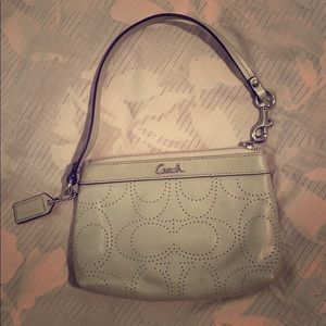 Coach wristlet silver gray purse 👛